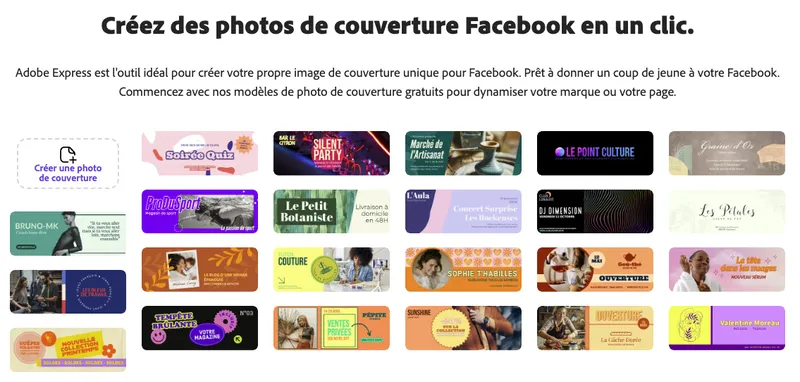 Créer une photo de couverture Facebook avec Adobe Express